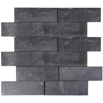 Płytka kamienna łupek Black Brick naturalny 30x10x0,8-1,3 cm