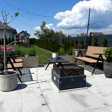 Płytka kamienna granit Grey płomieniowany 60x60x1,5 cm