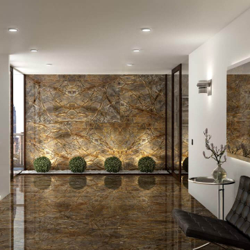 Płytka kamienna marmur Rain Forest Brown polerowany 61x30,5x1,2 cm