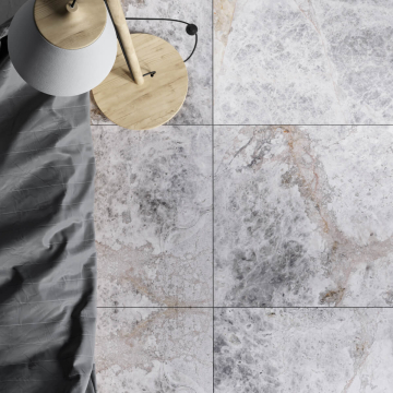 Płytka kamienna marmur Frosty Grey szlifowany 122x61x1,2 cm