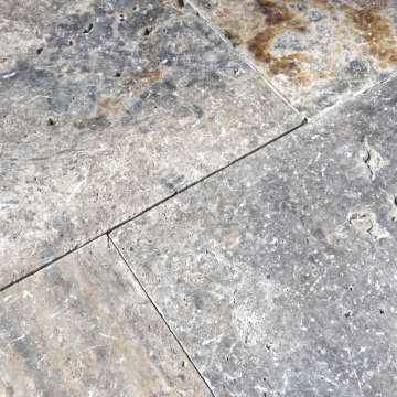 Komplet kamienny trawertyn Grey Ashes bębnowany 0,742 m2 Grubość 3 cm