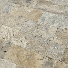 Płytka kamienna trawertyn Grey Ashes bębnowany 15x7,5x1 cm